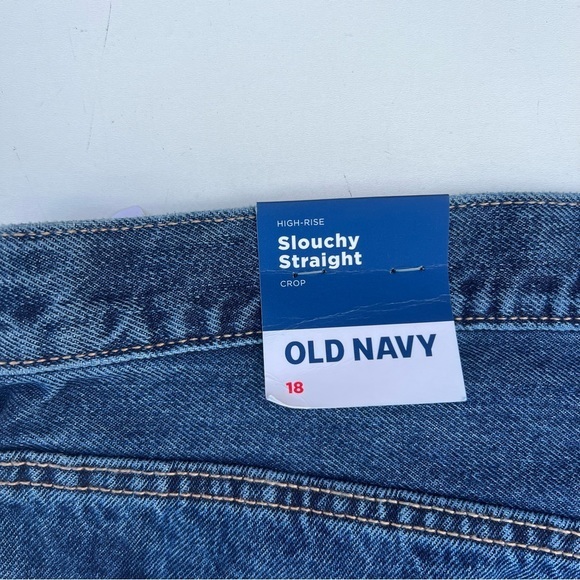 NEW! Old Navy high-rise slouchy crop jean raw hem button front 5-pocket style - Picture 7 of 13